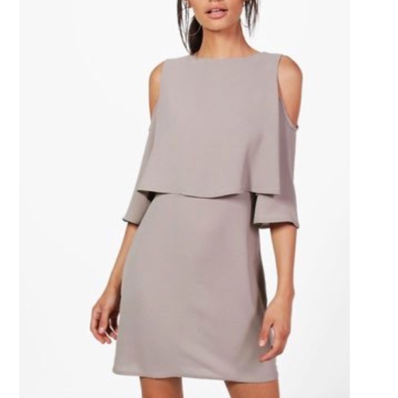 NWT light blue cold shoulder layered dress - Picture 2 of 5